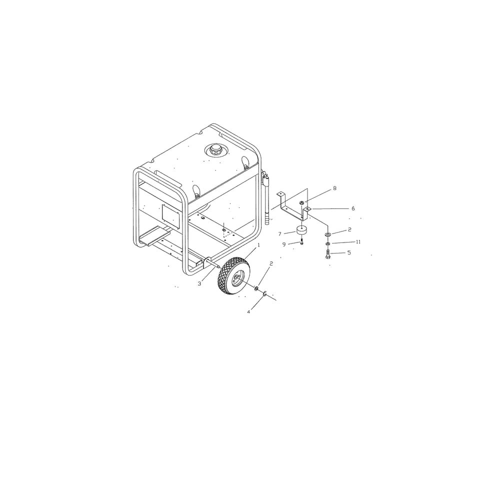 Wheel Kit Diagram and Parts List for 030210  Briggs and Stratton Generator